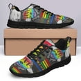 thumbnail image 4 of Love Is Love LGBT Pride Flag Shoes for Men Women Running Shoes Lightweight Walking Sneakers Mesh Athletic Sport Shoes Black Size 6, 4 of 5