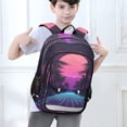 thumbnail image 6 of FORMRS Unisex School Backpack 17" Student Travel Bag with Laptop Compartment, Night Neon Road, 6 of 7