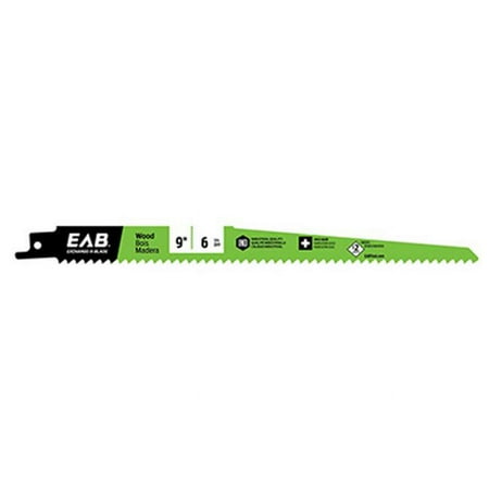 

EAB Tool USA 257291 9 in. x 6 TPI Reciprocating Saw Blade for Cutting Wood Pack of 25