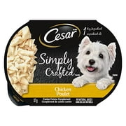 Cesar Simply Crafted Wet Dog Food, Chicken Flavour, 37g Pack of 10