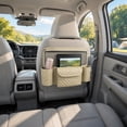 thumbnail image 6 of Car Seat Organizer Between Seats Leather Backseat Storage Bag • Multifunctional Car Organizer • Tissue Dispenser Cup Holders Mesh Pocket Auto Seat Back Hanging, 6 of 7