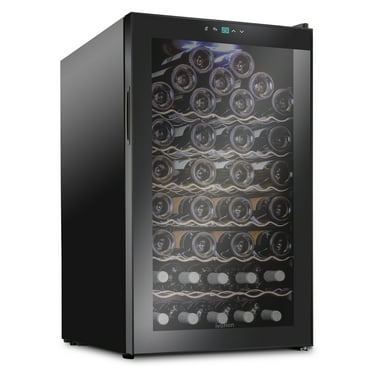 Ivation 51 Bottle Compressor Wine Cooler Refrigerator | Large Freestanding Wine Cellar Fridge Glass Door Black