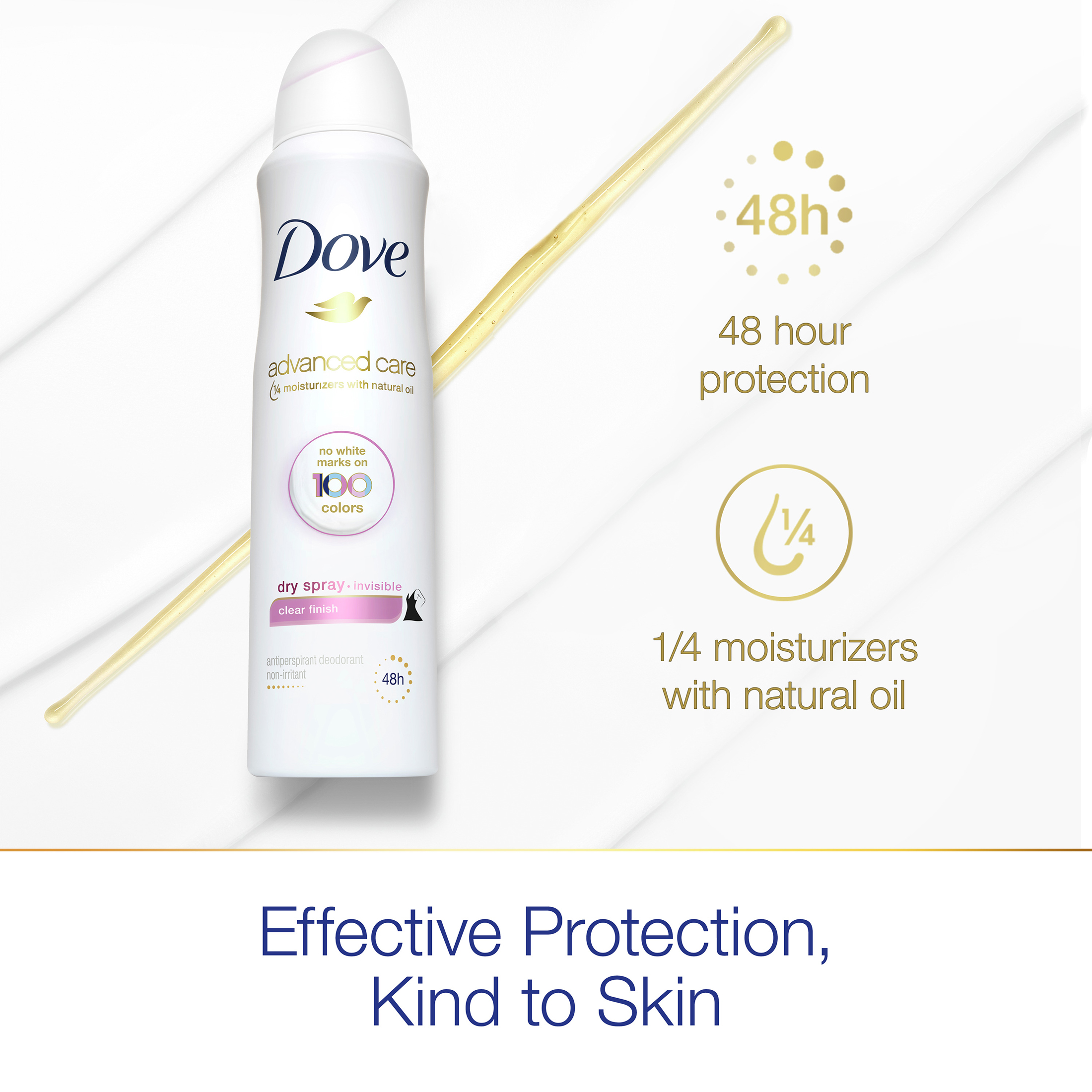 Dove Advanced Care Long Lasting Women's Antiperspirant Deodorant Dry Spray, Clear Finish, 3.8 oz - image 3 of 9