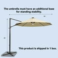 thumbnail image 5 of Patiowell 10F Patio Umbrella, with Solar LED, 360° Rotation, Crank Open & Tilt, Beige, 5 of 8