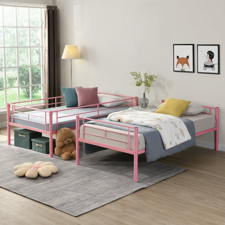 Seizeen Twin Bunk Bed for Kids, Heavy-Duty Metal Frame, 400LBS