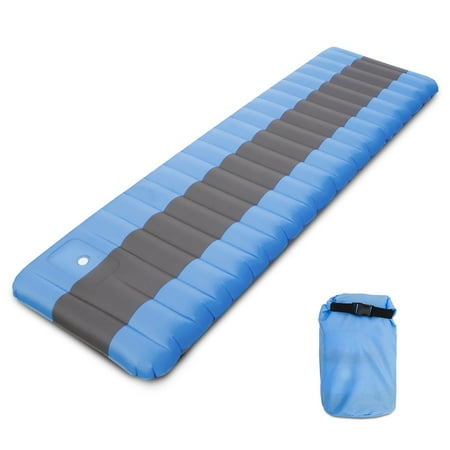 Inflatable Camping Mat Air Sleeping Pad with Built-in Foot Pump Inflating Ground Pad Mat Mattress Camping Backpacking Hiking