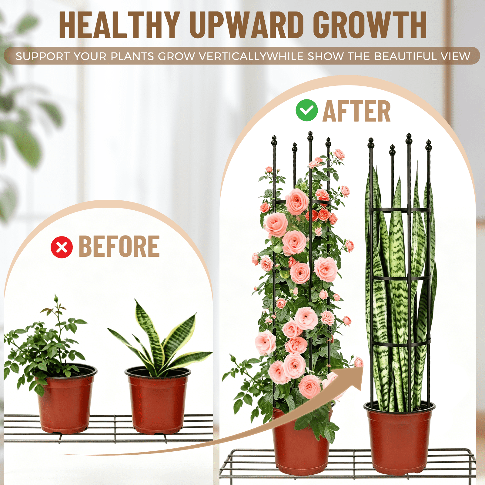 Garden Trellis, Tomato Cage Tall Plant Support Climbing Vines Flowers Stands Cucumber Trellis Plant cage(Tall 59 inches，2 Pack)