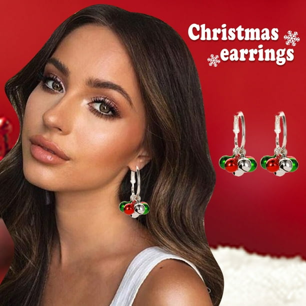 Pendientes para mujer, regalos para mujer, pendientes de moda para mujer, pendientes navideños, lindas joyas festivas, pendientes para envolver las orejas para mujer.