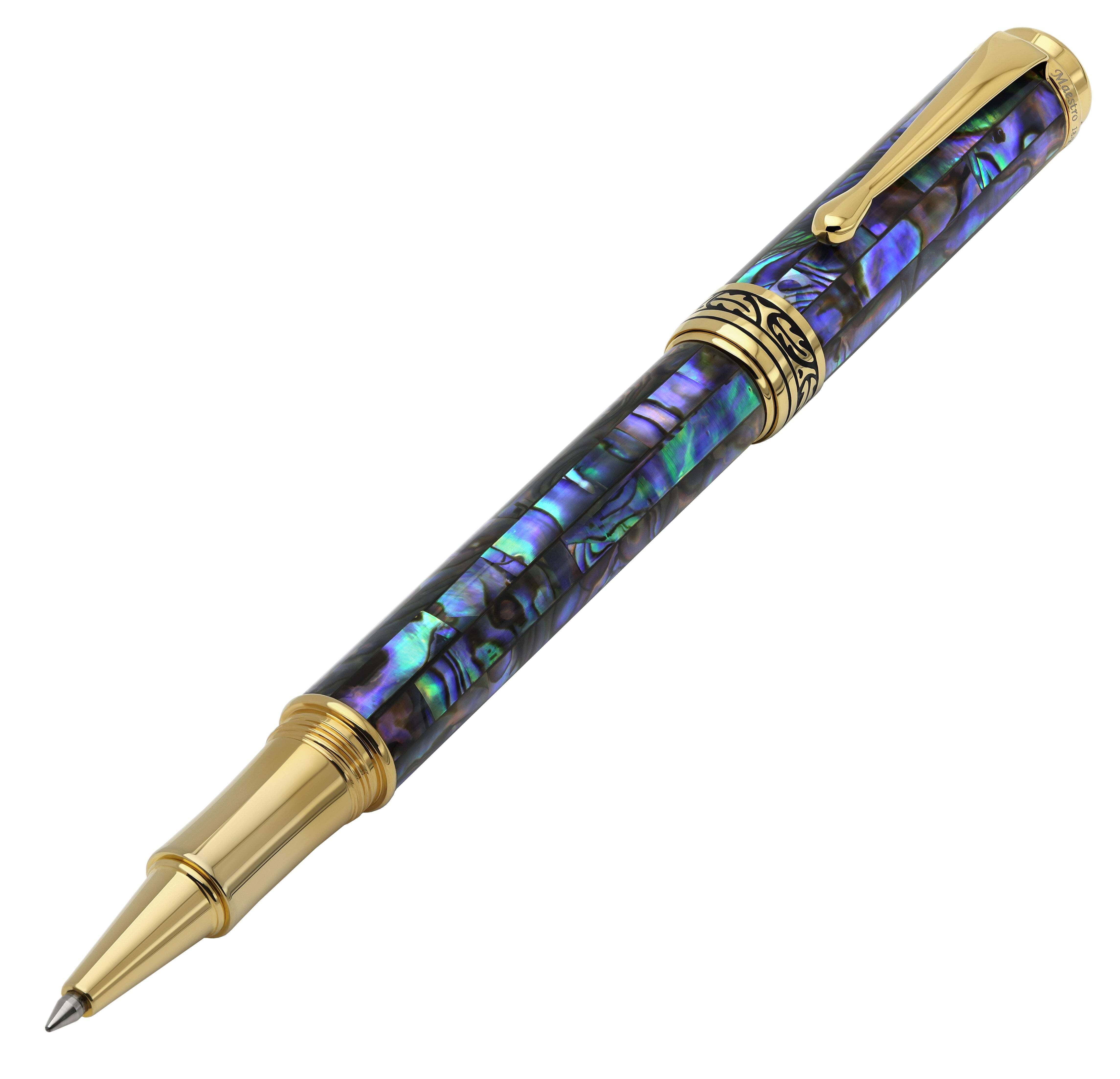 Xezo Xezo Maestro® Paua Abalone Sea Shell Rollerball Pen - 18K Gold Plated
