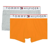 Tommy Hilfiger Mens 2 Pack Contour Pouch Trunks Gray/Orange Size XL