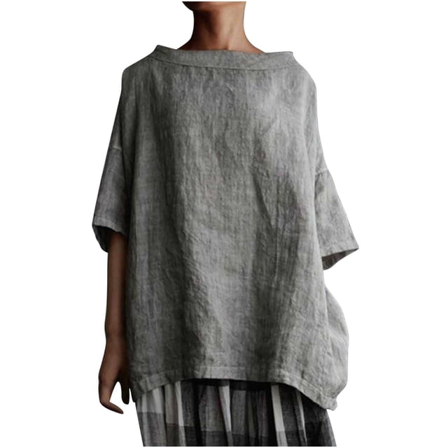 Birdeem T-Shirt à Manches Courtes pour Femmes, en Coton Vintage et Uni, Col Rond, Style Élégant
