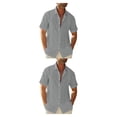 thumbnail image 1 of Camisa de botones Sonducket para hombres Estilo casual Verano Playa Gris XXL, 1 of 6