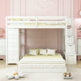 thumbnail image 3 of Harper & Bright Designs Twin Over Full Separable Bunk Beds with Storage Stairs, Wood L-Shape Bunk Bed Frame with 4 Drawers and Shelves for Bedroom, White, 3 of 15