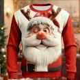 thumbnail image 2 of Gyexs Christmas Sweater Men Funny Santa Graphic Sweater Christmas Sweatshirt Couples Xmas Party Pullover Shirts #17 Watermelon Red & Size XXXL, 2 of 4