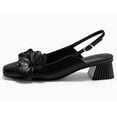 thumbnail image 2 of Womens Slingback Chunky Heels Flower Closed Square Toe Pumps Work Dress Shoes, 2 of 4