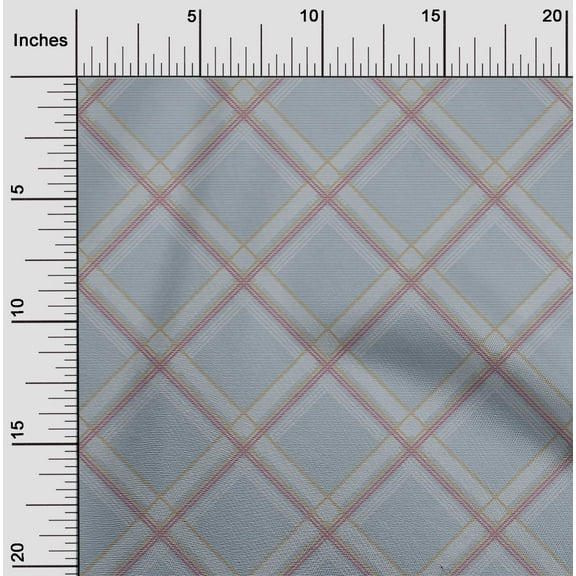 oneOone Cotton Flex Fabric Tartan Check Fabric Prints By Yard 40 Inch Wide