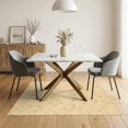 thumbnail image 3 of ODIKA 5'x7' Washable Area Rug Neutral Retro Cream Lattice Botanical Motif Featuring Stylized for Dining Room, Under Table, Home Office, Non-Slip Chair-Friendly, 3 of 7