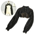 thumbnail image 4 of Milaget Faux Col en Dentelle Florale, Revers Bouffant, Accessoires Amples pour Femmes, Noir, 4 of 8