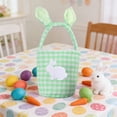 thumbnail image 2 of Bolsas de cesta con orejas de conejo de Pascua, bolsas de regalo personalizadas con orejas de conejo, bolsas de lona a cuadros con orejas de lunares, cestas de huevos para la colección de primavera,, 2 of 6