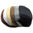 thumbnail image 3 of Boina de lino para hombre y mujer, gorra de lino con protector solar, estilo vendedor de periódicos, gorra de taxista, estilo británico, con visera (gris), 3 of 6