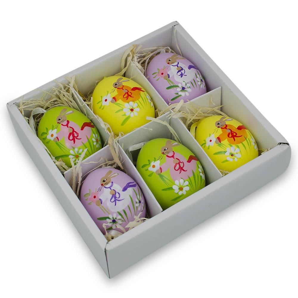 BESTPYSANKY Bunnies Decorating Easter Eggs Snow Globe