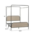 thumbnail image 6 of Walker Edison Industrial Bent Mid-Century Metal Queen Size Canopy Bed in Smoked Oak, 6 of 18
