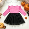 thumbnail image 5 of YUEHUA Little Halloween Dress for Girls, Glitter Sequin Top with Ruffled Netting, Adorable High Waist Birthday Party Outfit for Children 2-6, 5 of 8