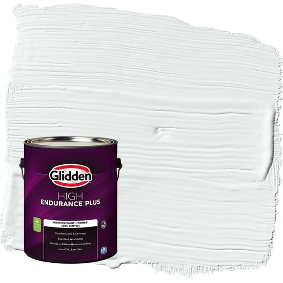 Glidden HEP Moonlit Snow / Gray Flat Interior Paint with Primer, 1 Gallon