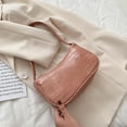 thumbnail image 4 of Bolsa De Mujer Bajo El Brazo Bolso de mano de piel sintética de cocodrilo retro, Bolso de hombro informal para mujer (rosa), 4 of 5