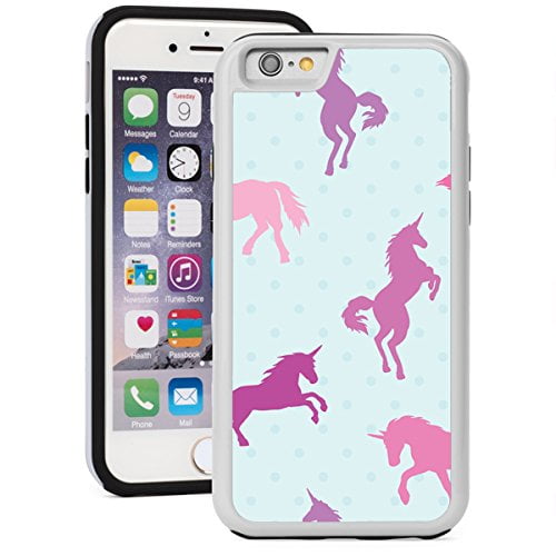 For Apple Iphone 5 5s Shockproof Impact Hard Soft Case Cover Unicorns And Polka Dots White Walmart Com Walmart Com