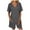 Grey, variant on Riforla Fashion Women's Solid V Neck Pocket Zippered Short Sleeve Jumpsuit Casual Jumpsuits for Women Summer Coffee M