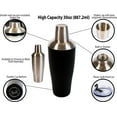 thumbnail image 2 of Stock Harbor Stainless Steel 30 Ounce (887 Milliliter) Double Wall Cocktail Shaker Vacuum Insulated Tumbler and Shaker Top; Powder Coated Black, 2 of 6