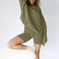 thumbnail image 4 of PENGXIANG Femmes Sweat-Shirt en Vrac Manches Longues Manches Longues Manchette Mode Molleton Sport Chaud Home Tops Armée Vert L, 4 of 9