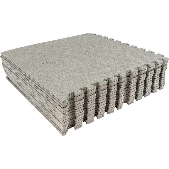 60 Pcs Foam Puzzle Floor Mat,Solid Color Foam Play Mat with Borders Interlocking Multi Use Floor Rug for Bedroom Gyms Playroom Children Crawling Exercise,30 * 30cm (Grey)