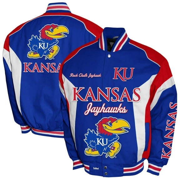 Men's Franchise Club Royal Kansas Jayhawks Driven Full-Zip Twill Jacket