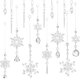 thumbnail image 1 of 16 piezas de decoraciones navideñas de copos de nieve de cristal, decoraciones navideñas colgantes de copos de nieve, juegos de adornos de copos de nieve, decoraciones de carámbanos de acrílico, copo, 1 of 5
