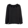 thumbnail image 4 of LASCANA Women's Heart Cut Out Blouse Shirt Eyelet Detail, 4 of 5