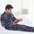 thumbnail image 5 of Bingfone Men's Pajama Set 2 Piece Loungewear PJs, Long Sleeve with Pajama Pants-Lavender Flowers, 5 of 7