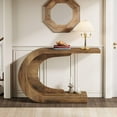 thumbnail image 2 of Tribesigns 43.3" C-Shaped Console Table, Mid-Century Modern Wood Entryway Hallway Table, 2 of 7