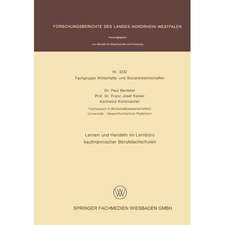 ISBN 9783531032320 product image for Forschungsberichte Des Landes Nordrhein-Westfalen: Lernen Und Handeln Im Lernbür | upcitemdb.com