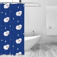 thumbnail image 2 of Shower Curtain, Moon lamb Waterproof Fabric Plastic Shower Curtain, Drying Fast Bathroom Curtain with 9 Buttonholes, Ruffle Shower Curtain 60x72in, 2 of 8