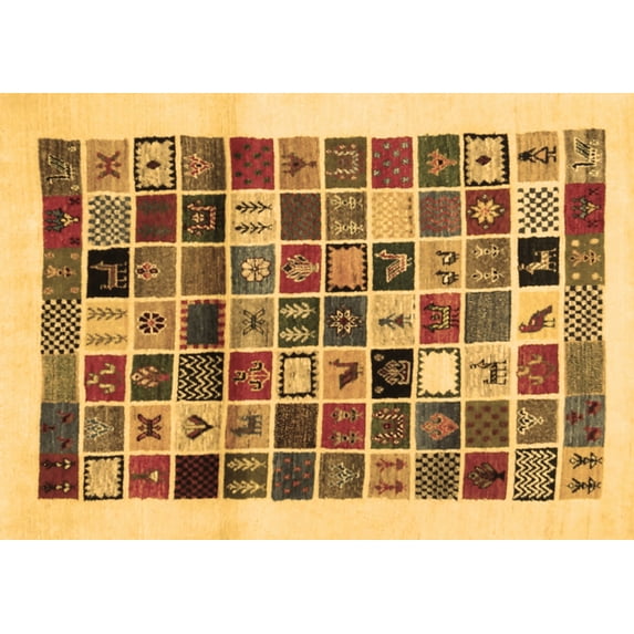 Ahgly Company Indoor Rectangle Abstract Brown Contemporary Area Rugs, 2' x 3'