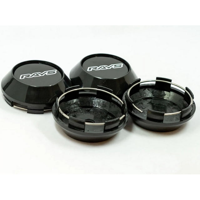4pcs 68mm Rays Hubcaps Rim Caps Wheel Center Caps Badges Black TE37