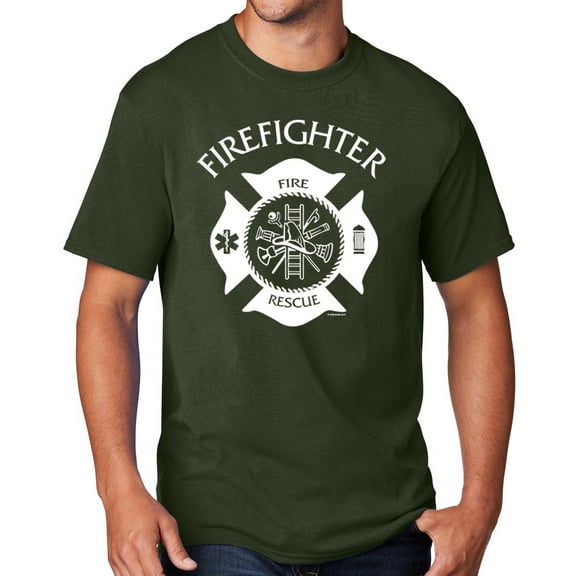 Men's Firefighter T-shirt, Medium Olive