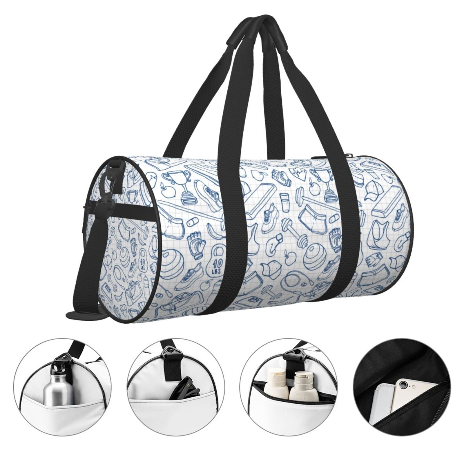Vsdgher Fitness Guru 45L Foldable Duffel Bag, Sports Gym Bag,Overnight Bag, Portable Weekender Bag for Airplanes