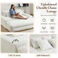 thumbnail image 4 of AENKYO Queen Size Sleeper Sofa Bed, Deep Seat Chaise Lounge w/5 Pillows,Space-Saving Multi-Functional Chenille Couch for Apartment Living - White, 4 of 8