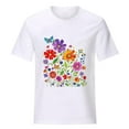thumbnail image 5 of Enjoytime T Shirts For Women Casual Short Sleeve Wildflower Floral Print Graphic Tee Tops Comfy Soft Woman's Tee Shirt Tops, 5 of 7