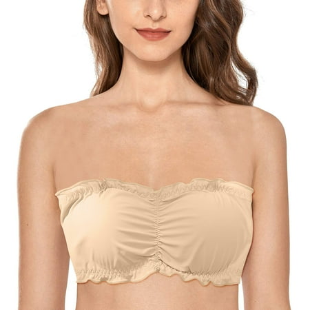 Pavied Minimizer Bras Bralettes for Women Seamless Bras Women s Breathable Strapless Chest Wrap With Ice Silk Non Slip Beautiful Back And Seamless Comfortable Bra Backless Bra Womens Bras Beige M