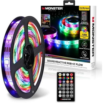 Monster Basics Smart Multicolor Hexagon LED Lights, RGBIC Sound