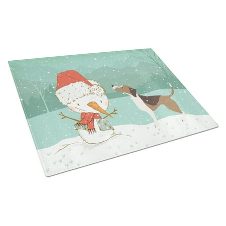 

Carolines Treasures CK2052LCB Beagle Snowman Christmas Glass Cutting Board Large 12H x 16W multicolor